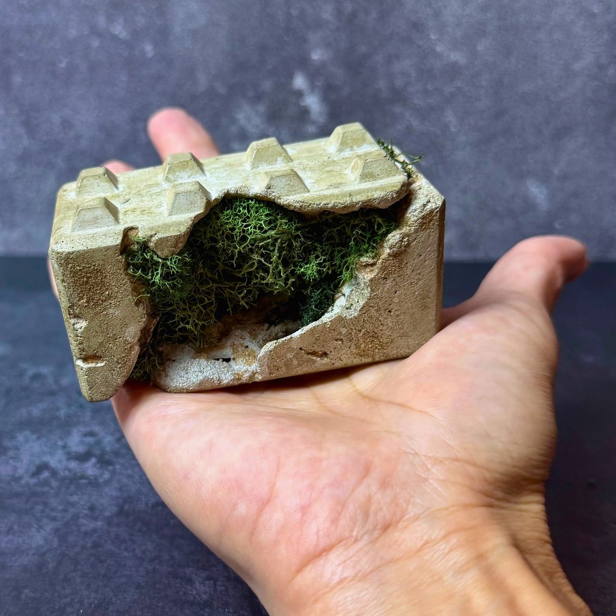 Sculptural Moss Paperweight