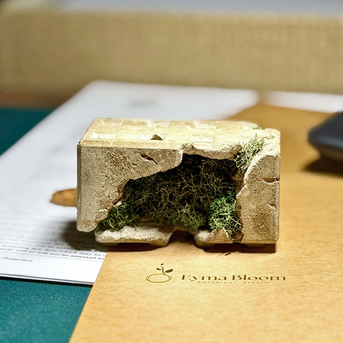 Sculptural Moss Paperweight